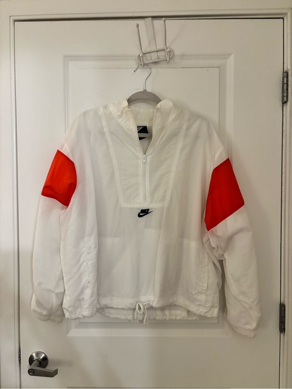 Nike White Pullover with Red Sleeve Panels